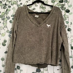 ✨ victoria’s secret pink waffle knit cropped top✨